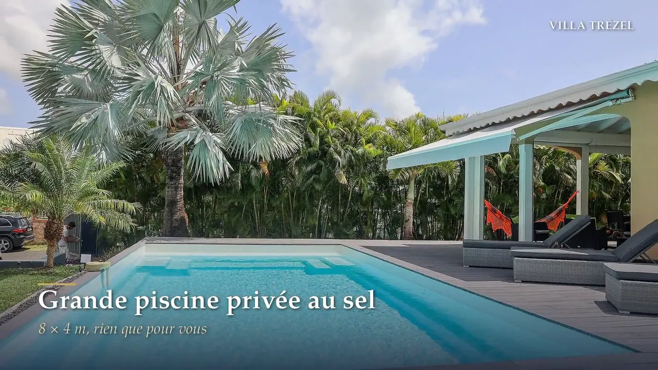 Vidéo de présentation de la Villa Trézel, villa avec piscine à Saint-François, Guadeloupe
